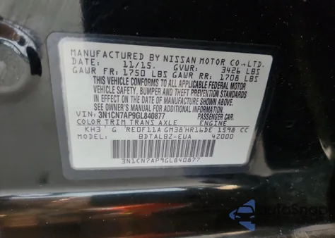 2016 Nissan Versa S from USA, damaged, VIN 3N1CN7AP9GL840877